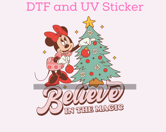 Magical Girl M0use Christmas DTF TRANSFER or UV DTF STICKER