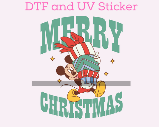 Magical Boy M0use Christmas DTF TRANSFER or UV DTF STICKER