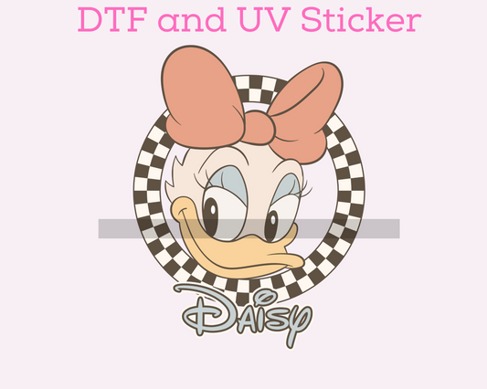 Magical Checkered Girl Duckk DTF TRANSFER or UV DTF STICKER