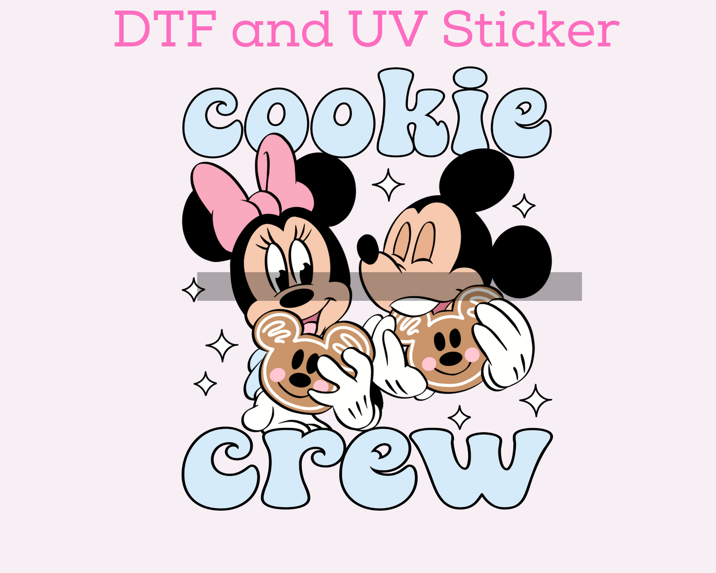 Magical M0use Cookie Crew blue Christmas DTF TRANSFER or UV DTF STICKER