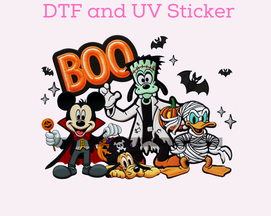 Magical Boo Boy Halloween friends DTF TRANSFER or UV DTF STICKER