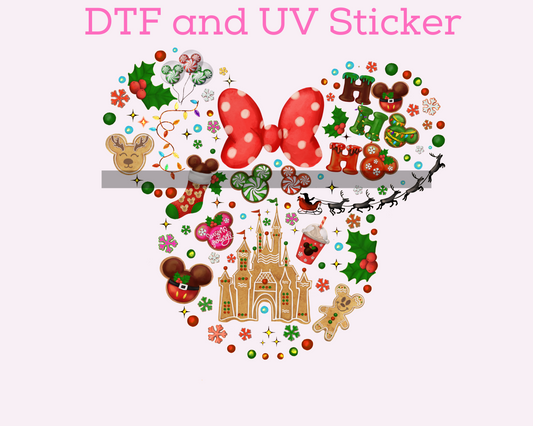 Magical Girl M0use Christmas DTF TRANSFER or UV DTF STICKER
