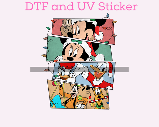 Magical M0use Friends Stacked Christmas DTF TRANSFER or UV DTF STICKER
