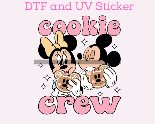 Magical M0use Cookie Crew Pink Christmas DTF TRANSFER or UV DTF STICKER