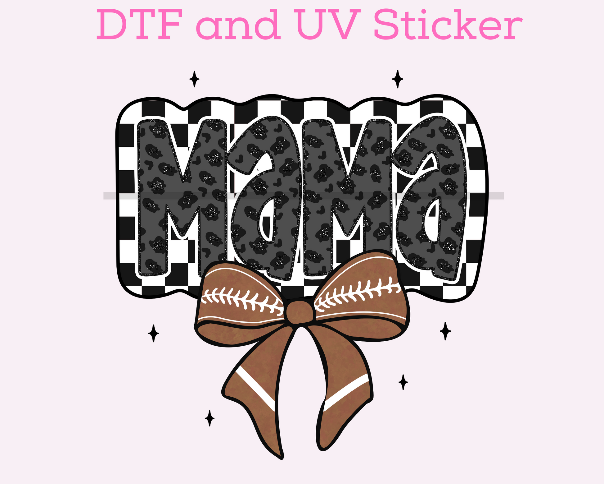 Football Mom Bow Coquette DTF TRANSFER or UV Sticker