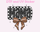 Football Mom Bow Coquette DTF TRANSFER or UV Sticker
