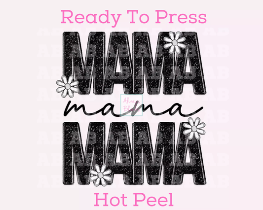 Faux Sequins Mama (Faux Embroidery) Mom DTF TRANSFER or UV DTF STICKER DECAL