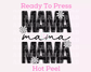 Faux Sequins Mama (Faux Embroidery) Mom DTF TRANSFER or UV DTF STICKER DECAL