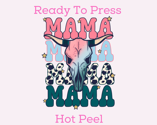 Bull Mama DTF TRANSFER or UV DTF STICKER