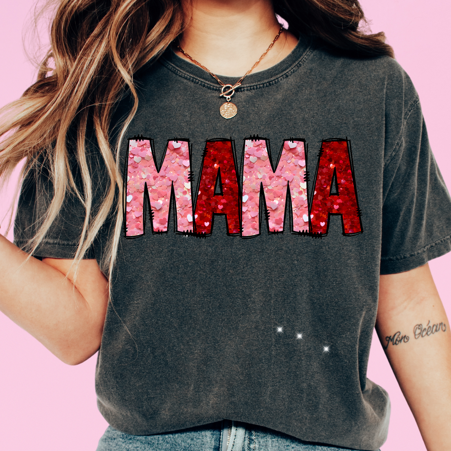 Mama Valentines Day DTF TRANSFER or UV DTF STICKER or UV DTF STICKER DECAL