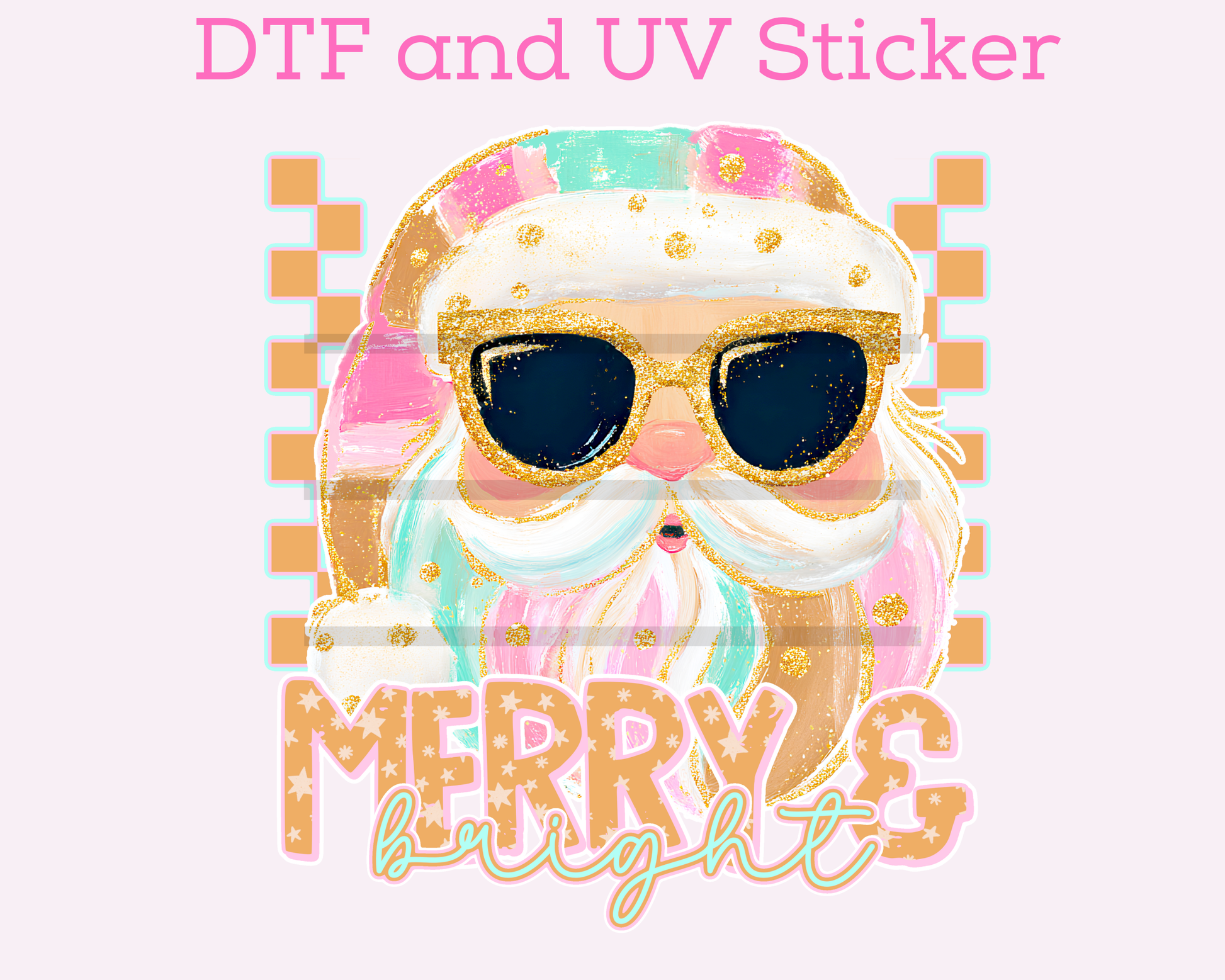 Merry and Bright Christmas DTF TRANSFER