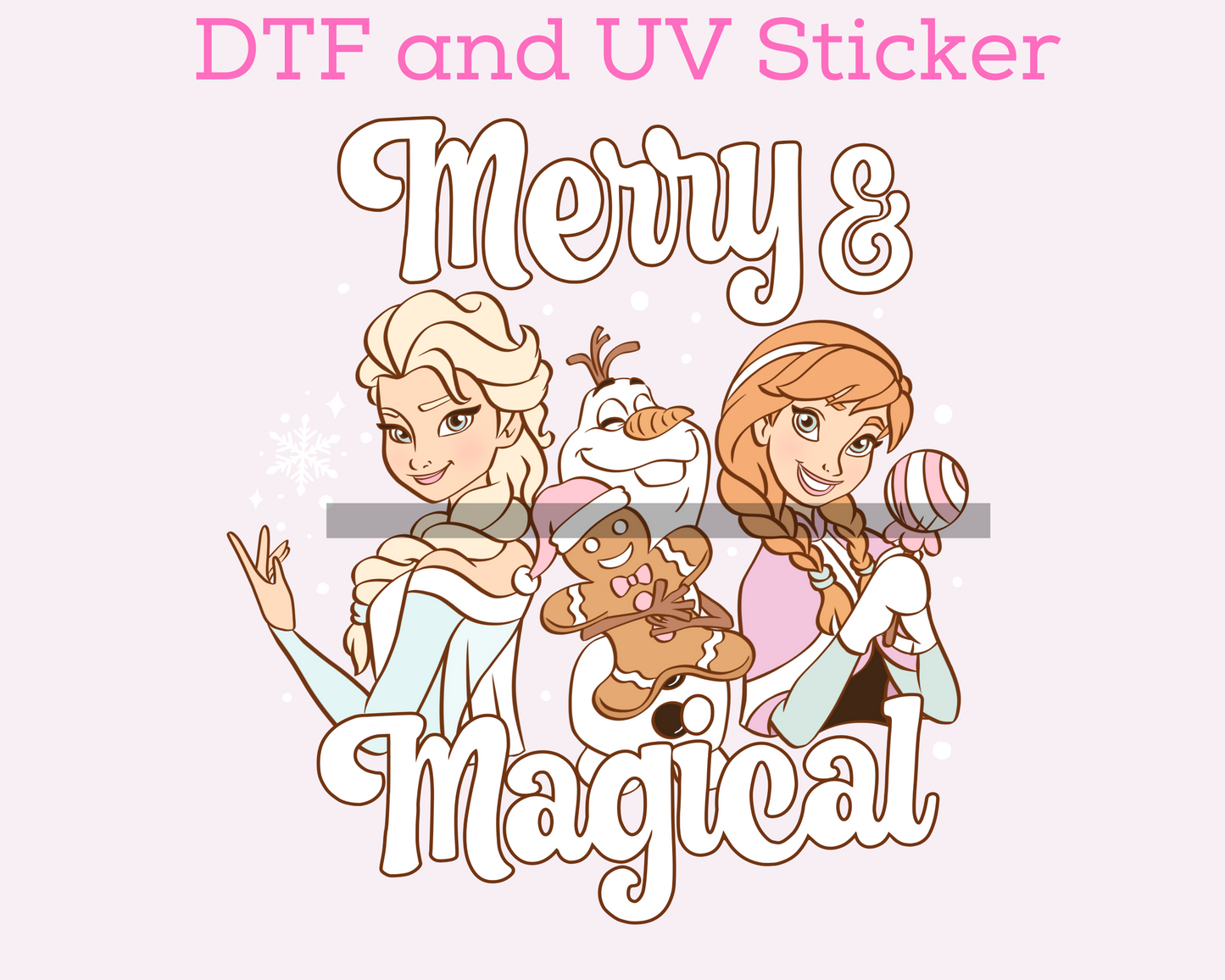 Magical Ice Princess Christmas DTF TRANSFER or UV DTF STICKER