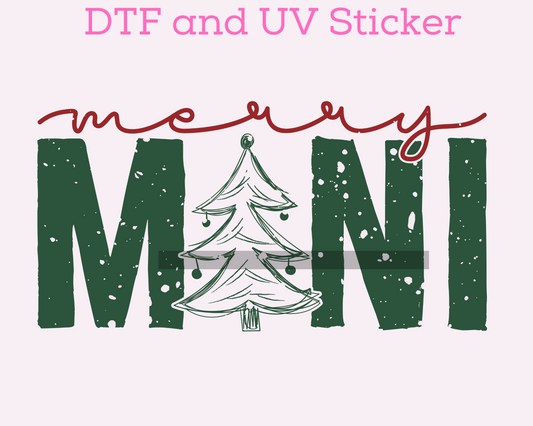 Merry Mini Stitch DTF TRANSFER or UV DTF STICKER