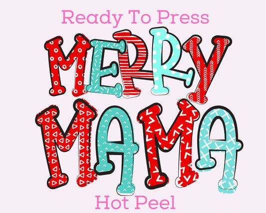 Merry Mama Stitch DTF TRANSFER or UV DTF STICKER or UV DTF STICKER DECAL