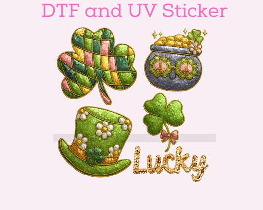 Lucky St. Patrick's Day DTF TRANSFER or UV DTF STICKER