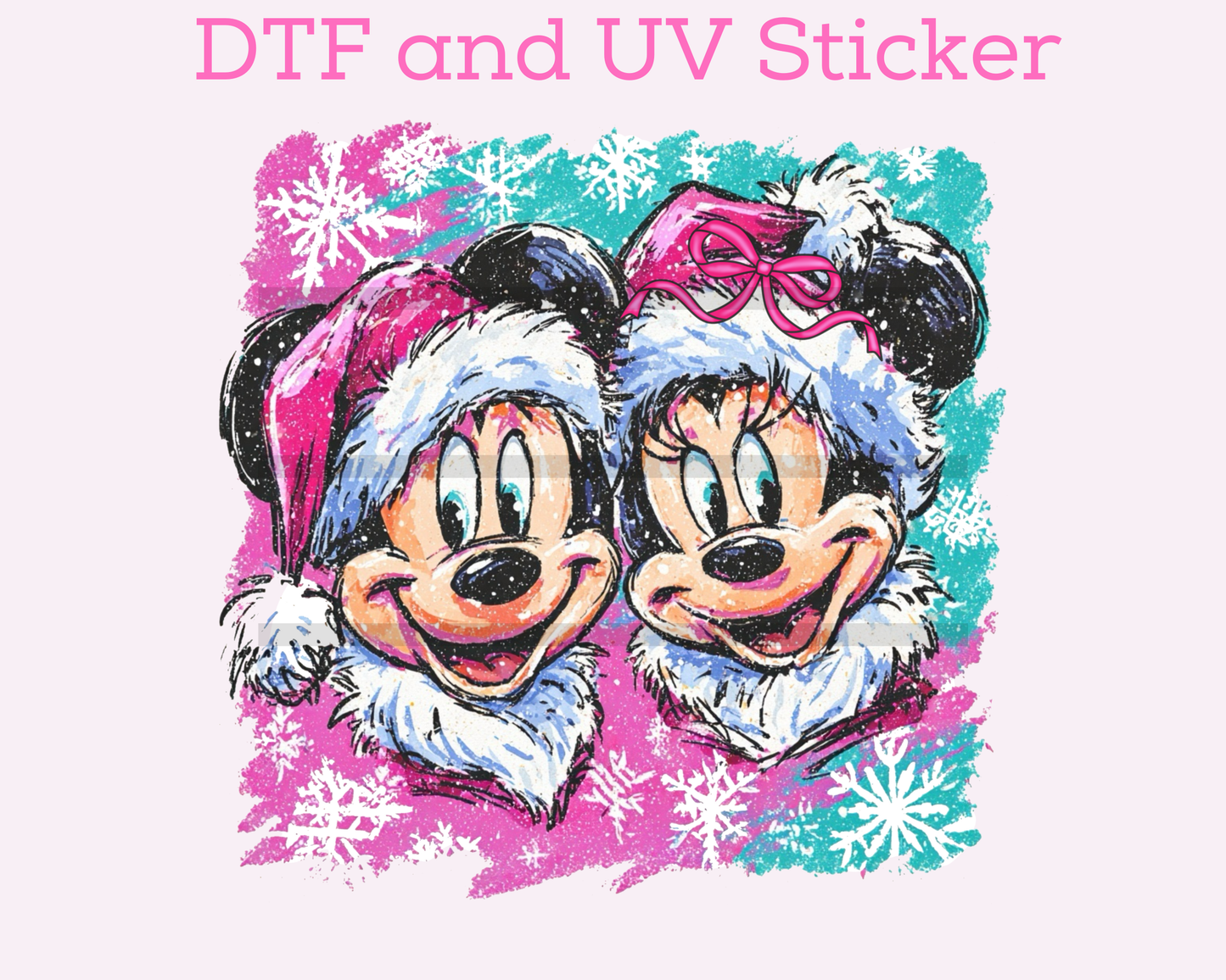 Magical M0use and M!nnie Christmas DTF TRANSFER or UV DTF STICKER