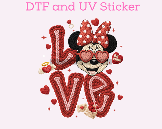 Magical Valentines M0use DTF TRANSFER or UV DTF STICKER