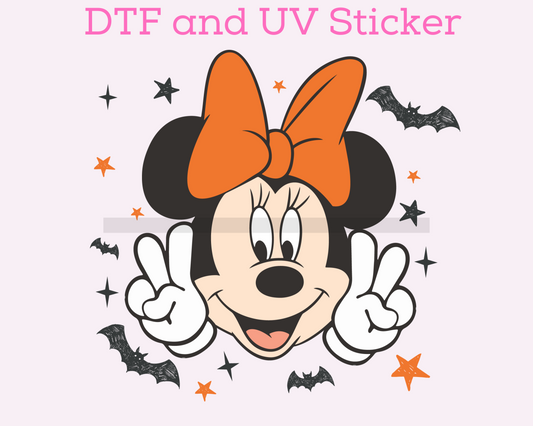 Magical Halloween M0use Boo Bow DTF TRANSFER or UV DTF STICKER