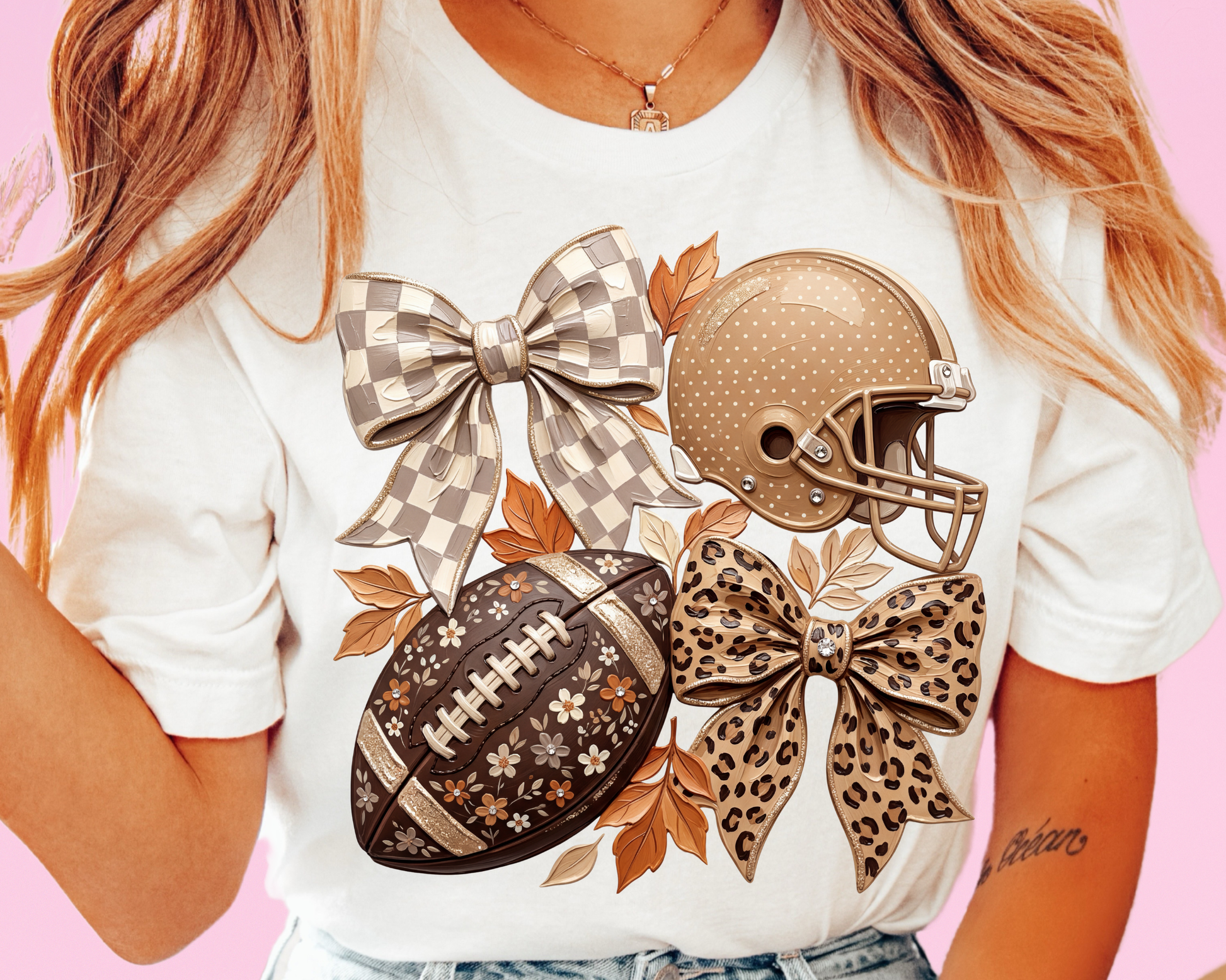 Fall Football with Bows DTF TRANSFER