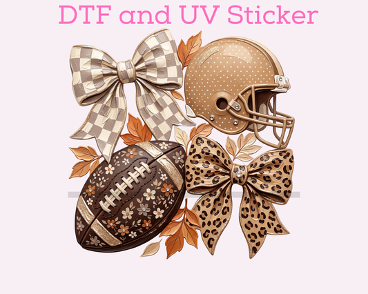 Fall Football with Bows DTF TRANSFER