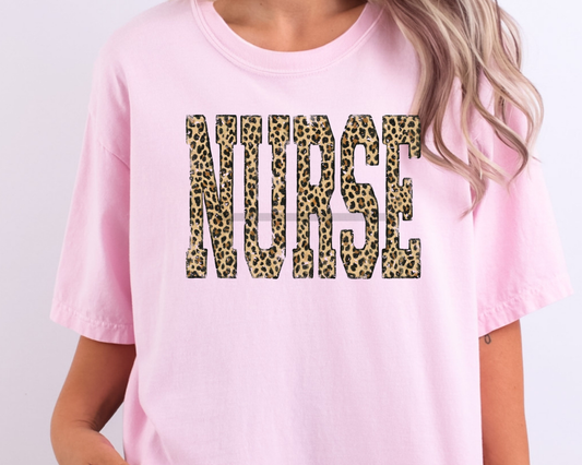 Nurse Leopard DTF TRANSFER or UV DTF STICKER DECAL