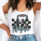 Checkered Nurse Faux Embroidery Nurse DTF TRANSFER