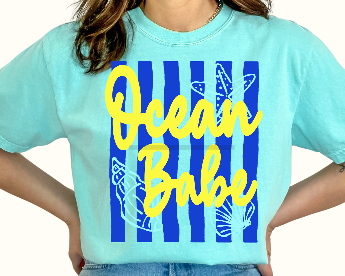 Ocean Babe Stripes DTF TRANSFER or UV DTF STICKER