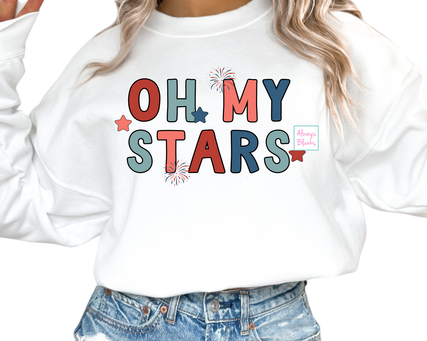 Oh My Stars Patriotic 4th of July DTF TRANSFER or UV DTF STICKER