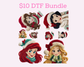 $10 Magical Princess Christmas Bundle 4- 11', 4-4" DTF Transfer