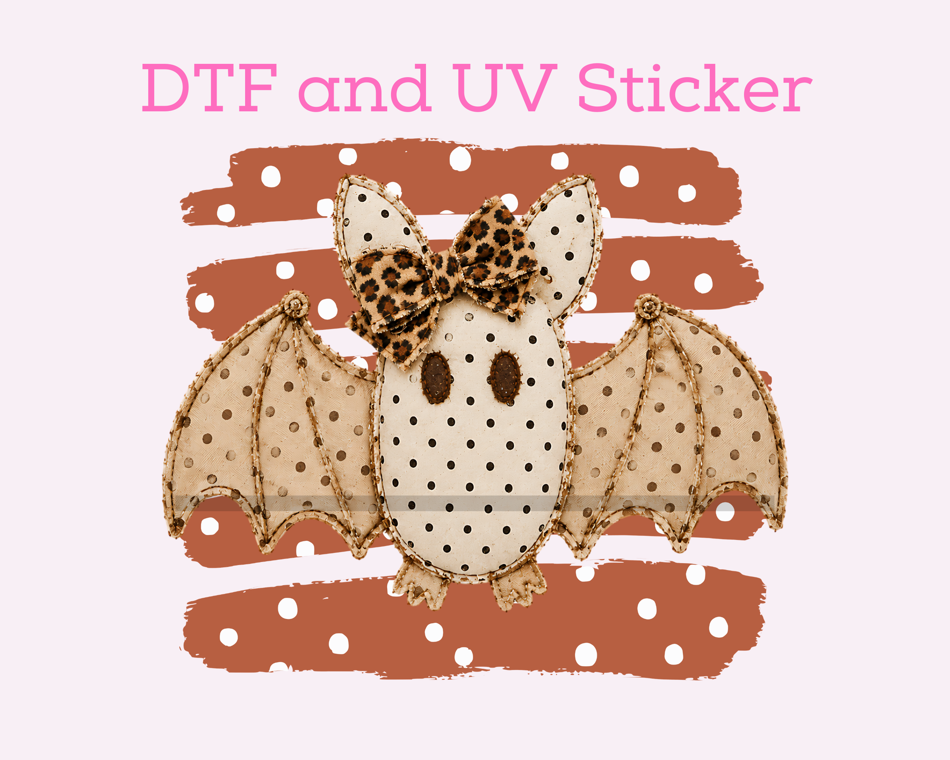 Bat Orange Stripes Halloween DTF TRANSFER