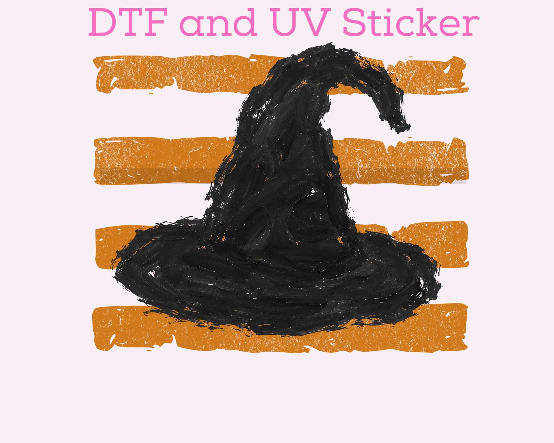 Witch Hat Orange Stripes Halloween DTF TRANSFER