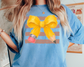 Pencil Bow School with Orange Stripes Teacher DTF TRANSFER