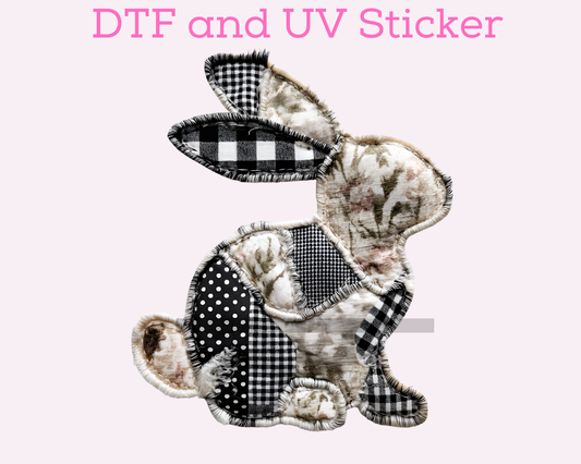 Patch Bunny Easter DTF TRANSFER or UV DTF STICKER