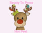 Patchwork Girl Reindeer DTF TRANSFER