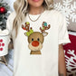 Patchwork Girl Reindeer DTF TRANSFER
