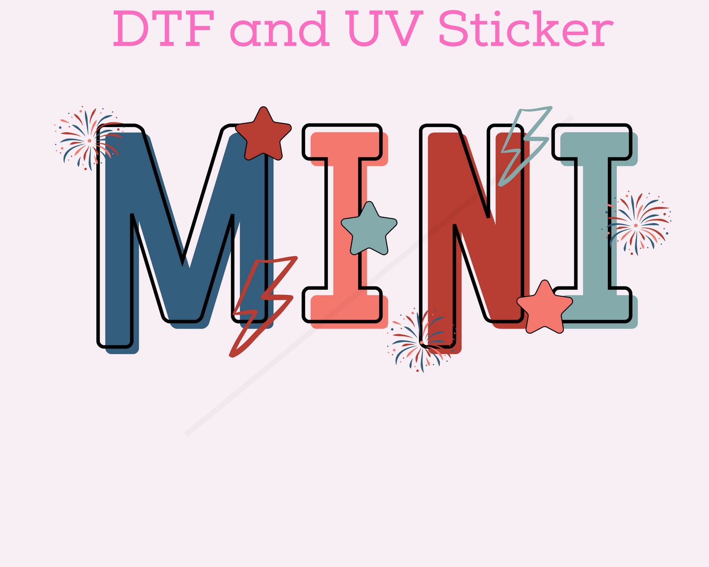 Mini Patriotic DTF TRANSFER or UV DTF STICKER DECAL