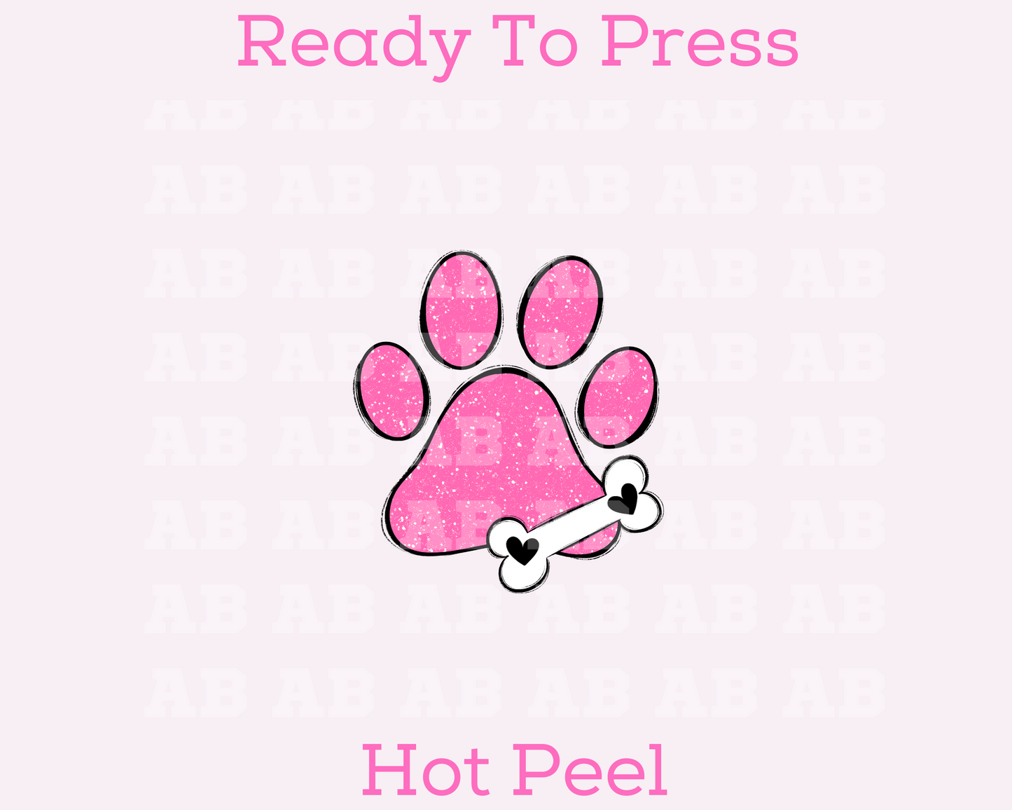 Pink Faux Sequins Paw Mom DTF TRANSFER or UV DTF STICKER DECAL