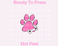Pink Faux Sequins Paw Mom DTF TRANSFER or UV DTF STICKER DECAL