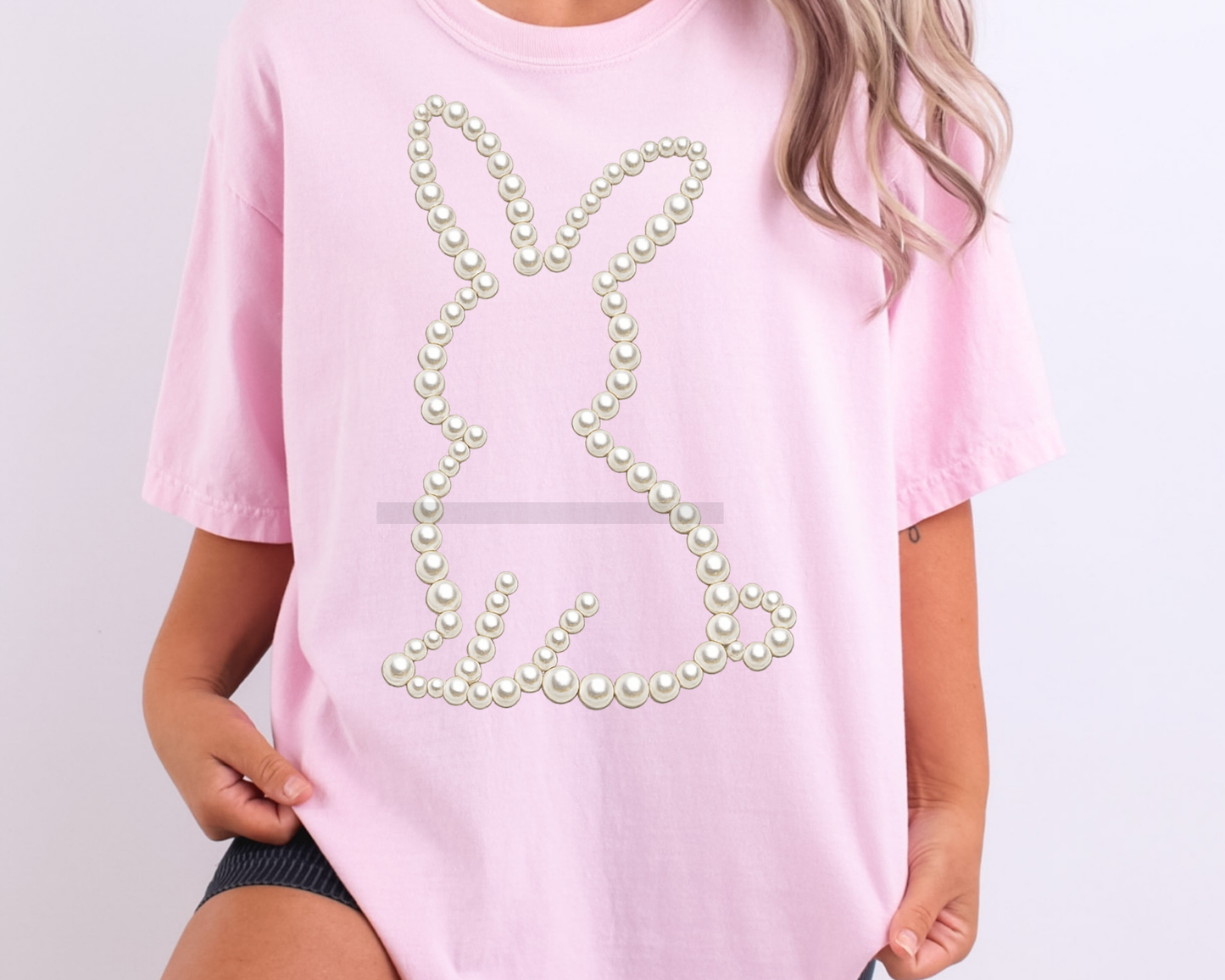 Faux Pearl Easter Bunny DTF TRANSFER or UV DTF STICKER