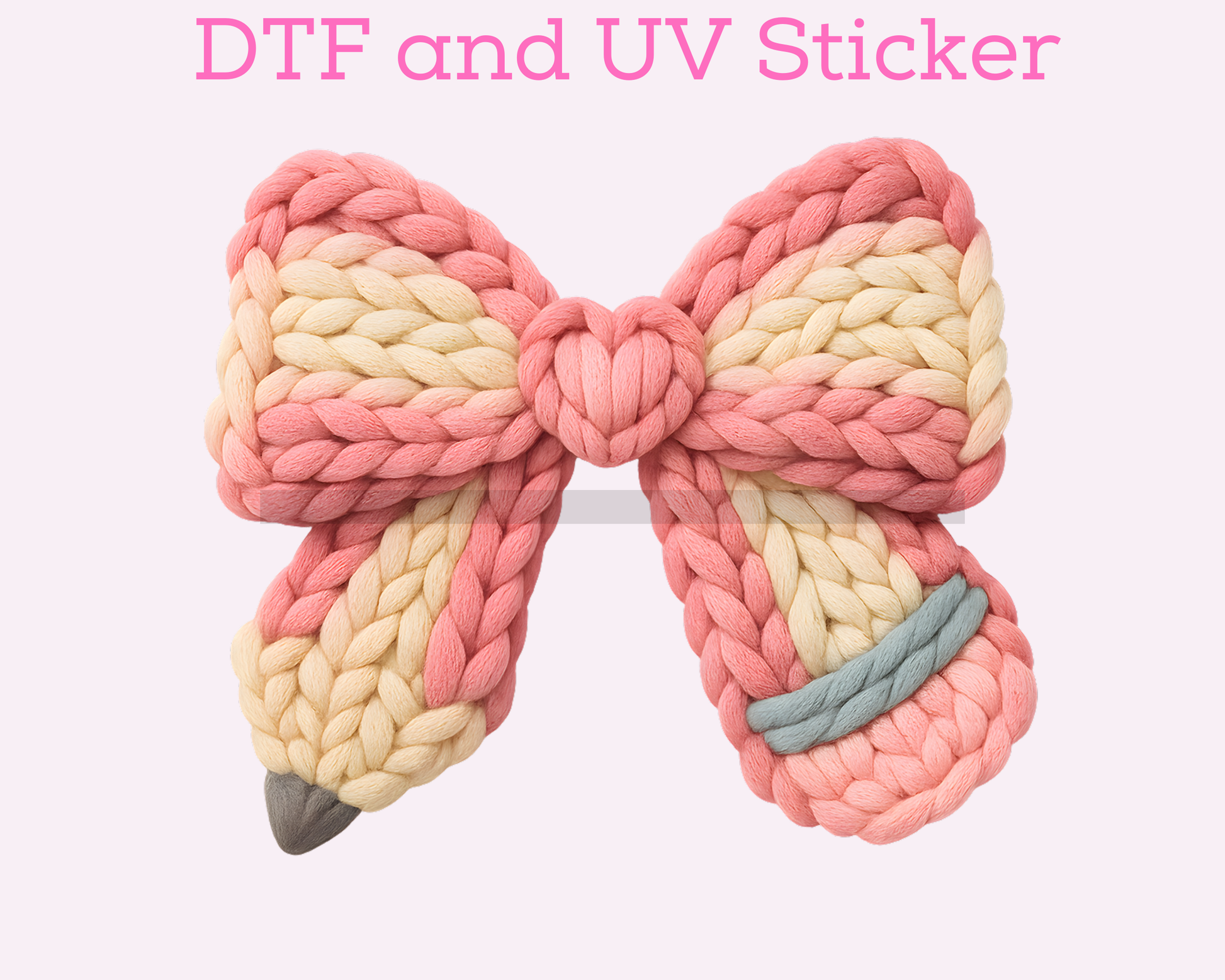 Teaching Faux Yarn Pencil Bow Valentines Day Love DTF TRANSFER