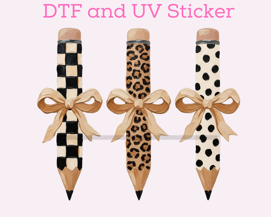 Trendy Pencil School Teacher DTF TRANSFER