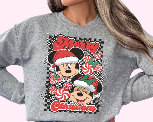 Magical M0use Merry Christmas Peppermint DTF TRANSFER or UV DTF STICKER