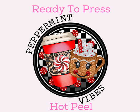 Peppermint Vibes DTF TRANSFER or UV DTF STICKER