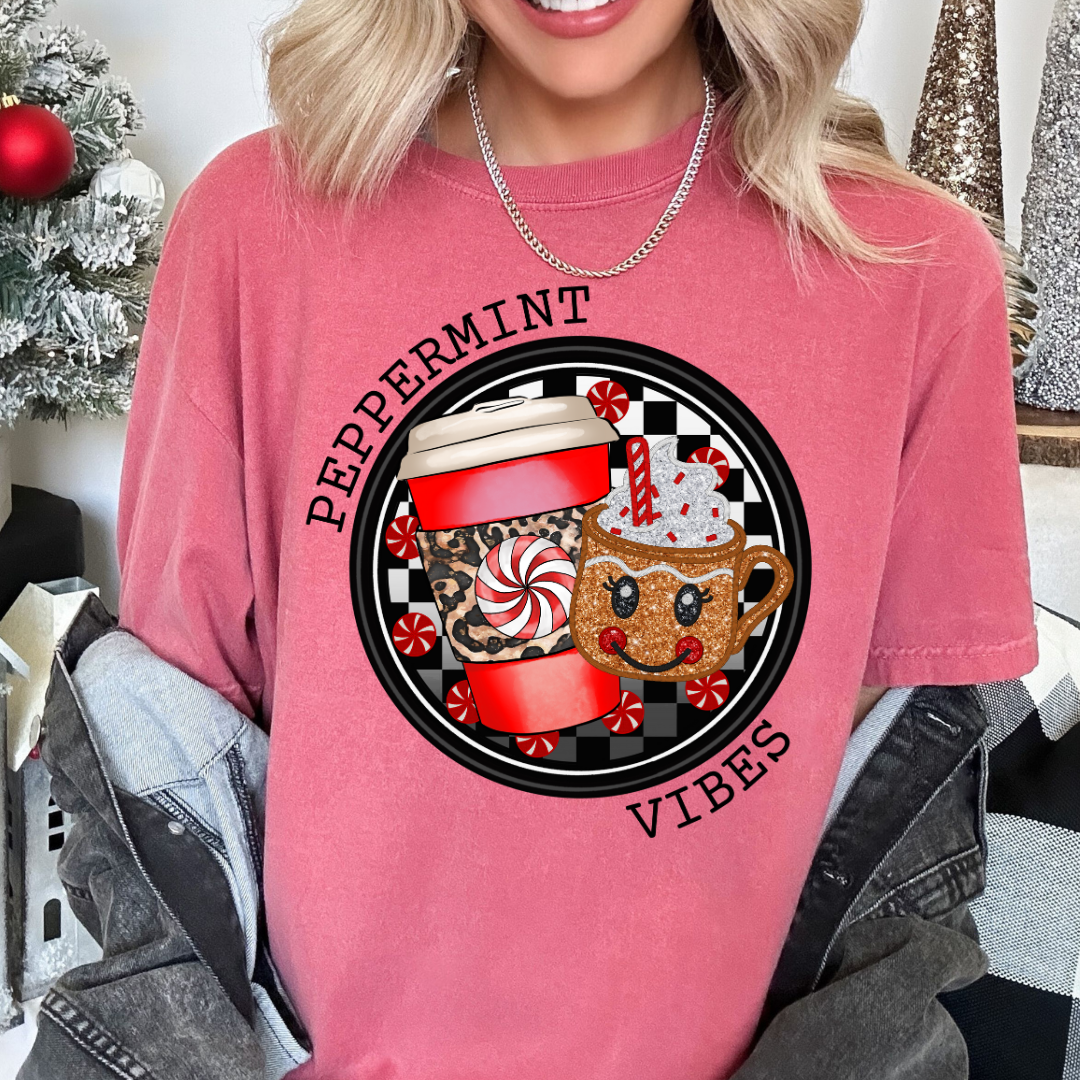 Peppermint Vibes DTF TRANSFER or UV DTF STICKER