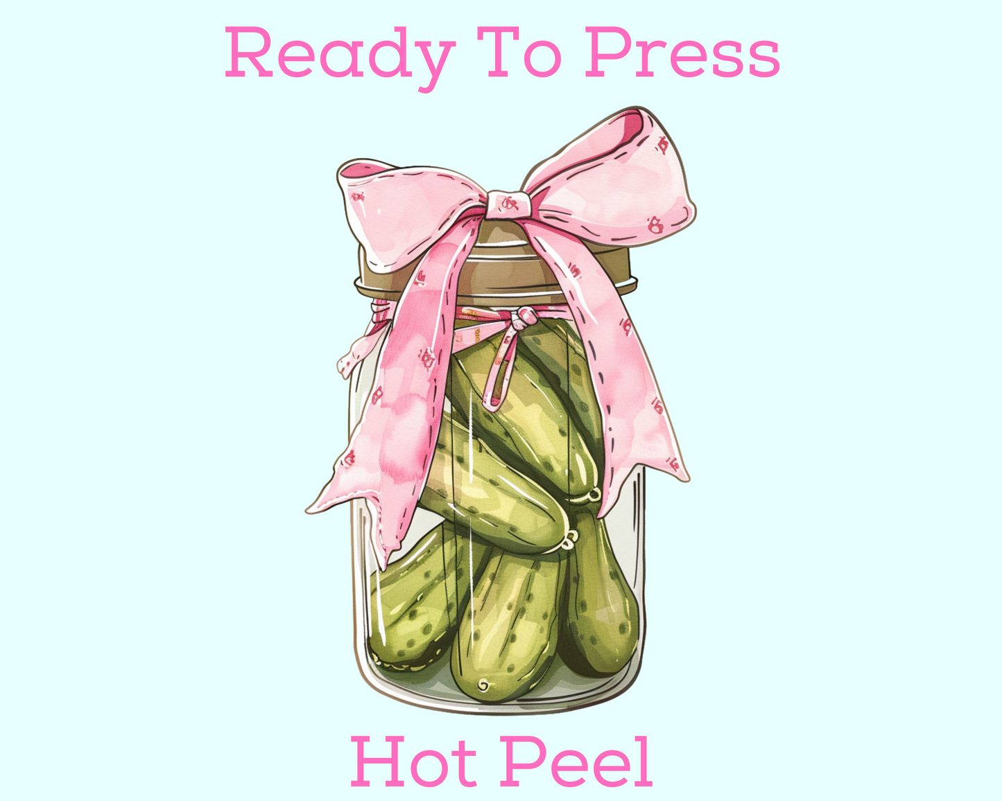 Pickle Jar Coquette Bow DTF TRANSFER or UV DTF STICKER DECAL