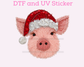 Pig Christmas Hat Sequins Faux Texture Christmas DTF TRANSFER