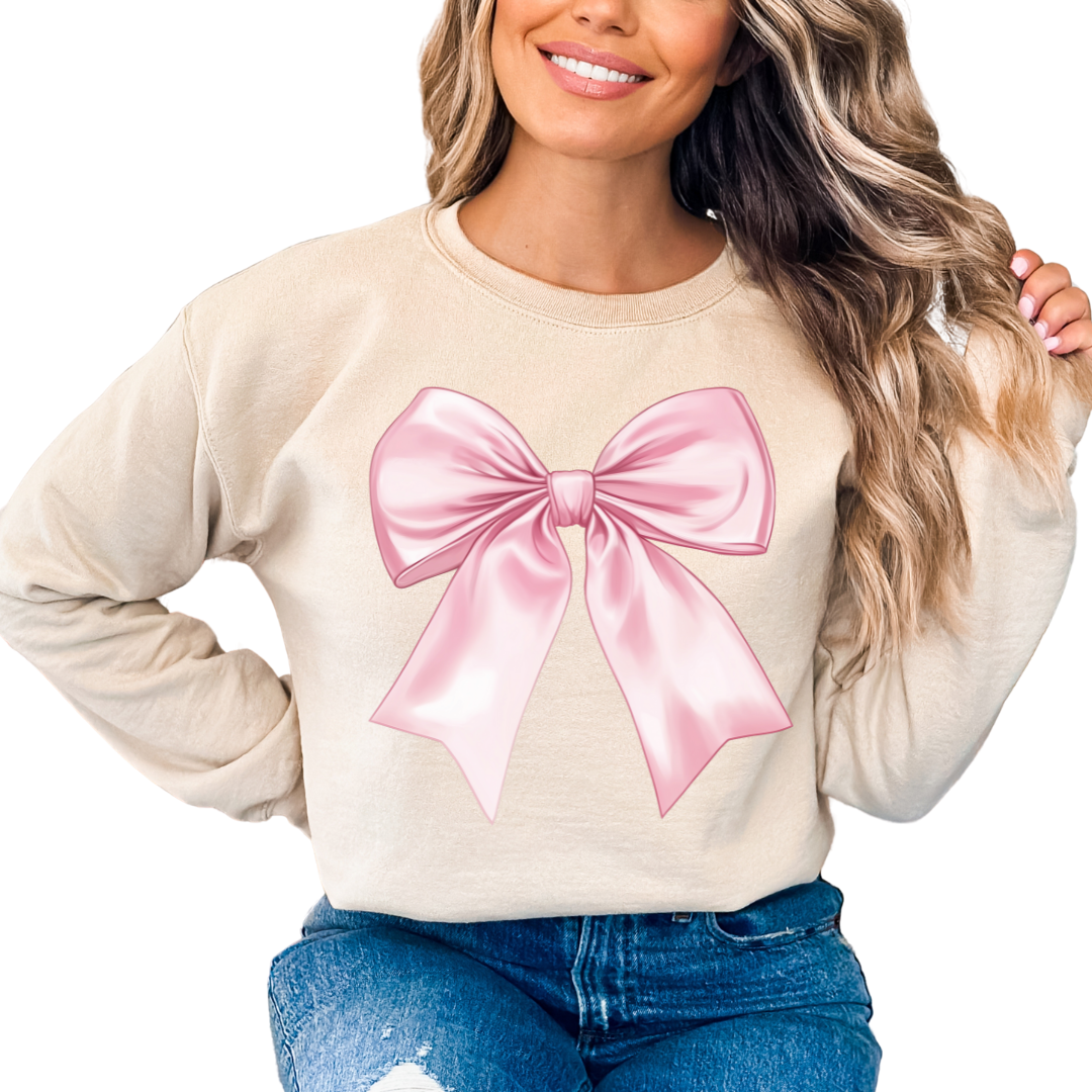 Pink Satin Coquette Bow Christmas DTF TRANSFER