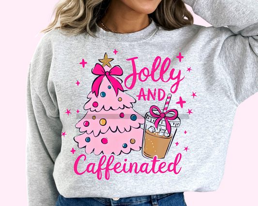 Jolly And Caffeinated Coffee Christmas DTF TRANSFER or UV DTF STICKER