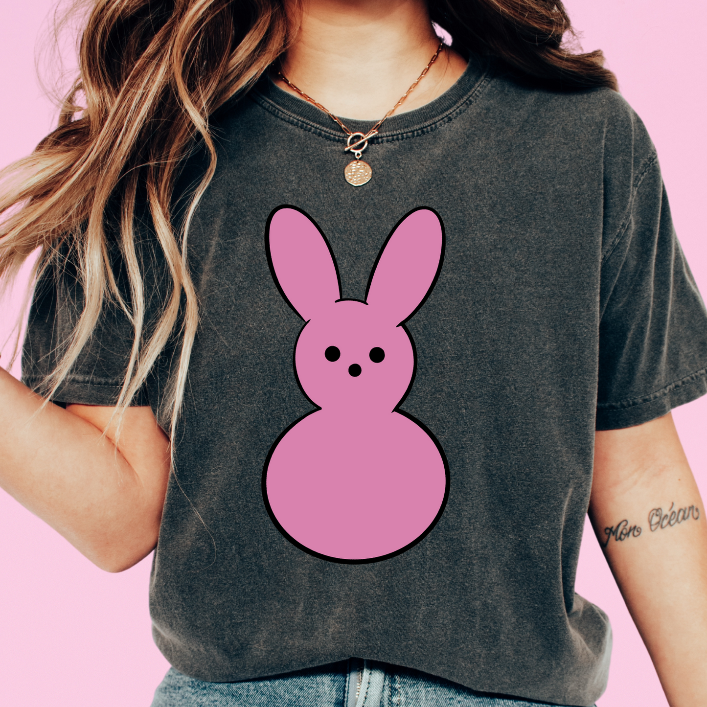 Pink Peep Easter DTF TRANSFER or UV DTF STICKER or UV DTF STICKER