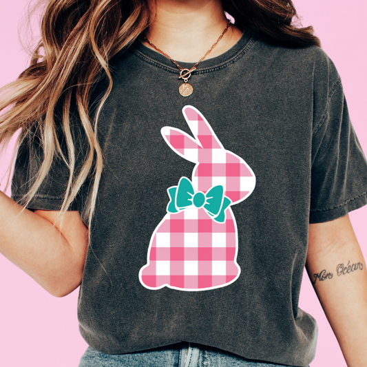Plaid Bunny Easter DTF TRANSFER or UV DTF STICKER